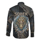 Sobek Egypt Long Sleeve Button Shirt with Crocodile Head Water Symbolism Ancient Guardian