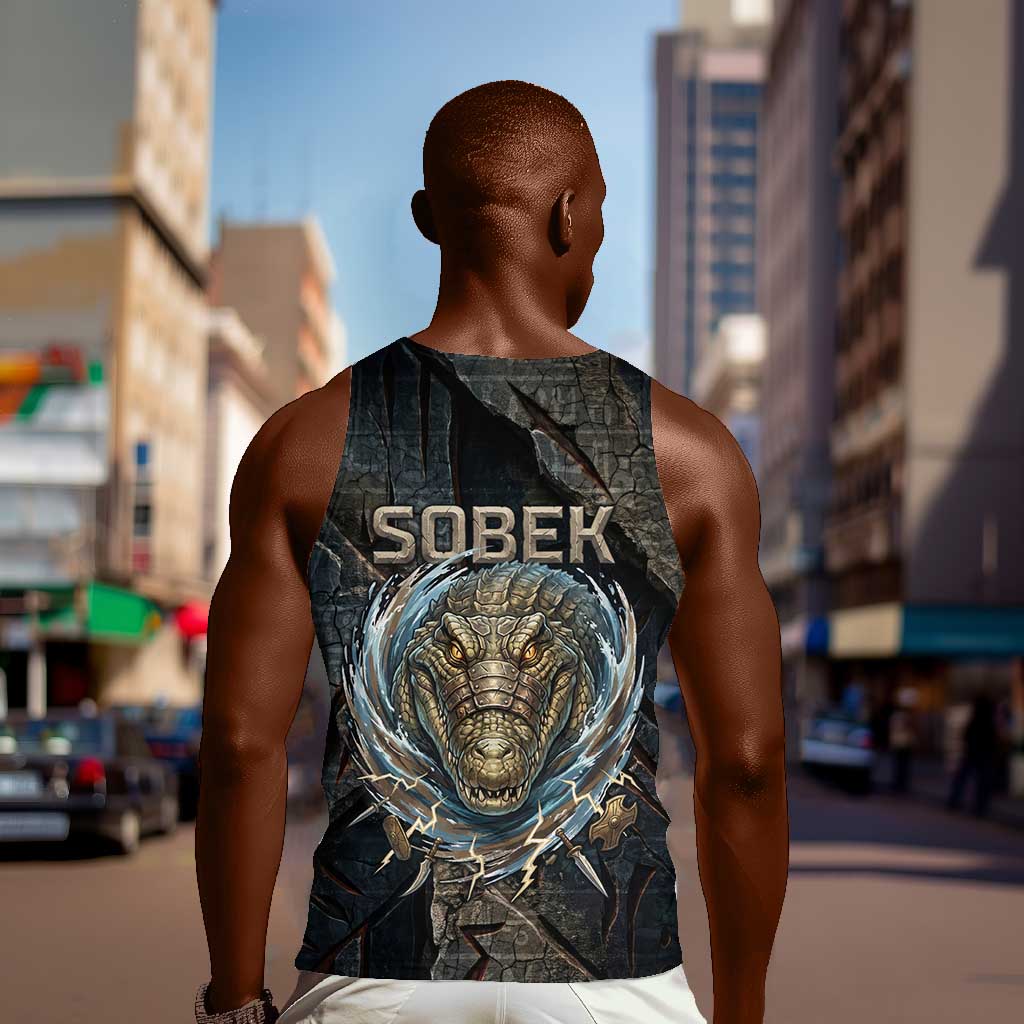 Sobek Egypt Men Tank Top with Crocodile Head Water Symbolism Ancient Guardian