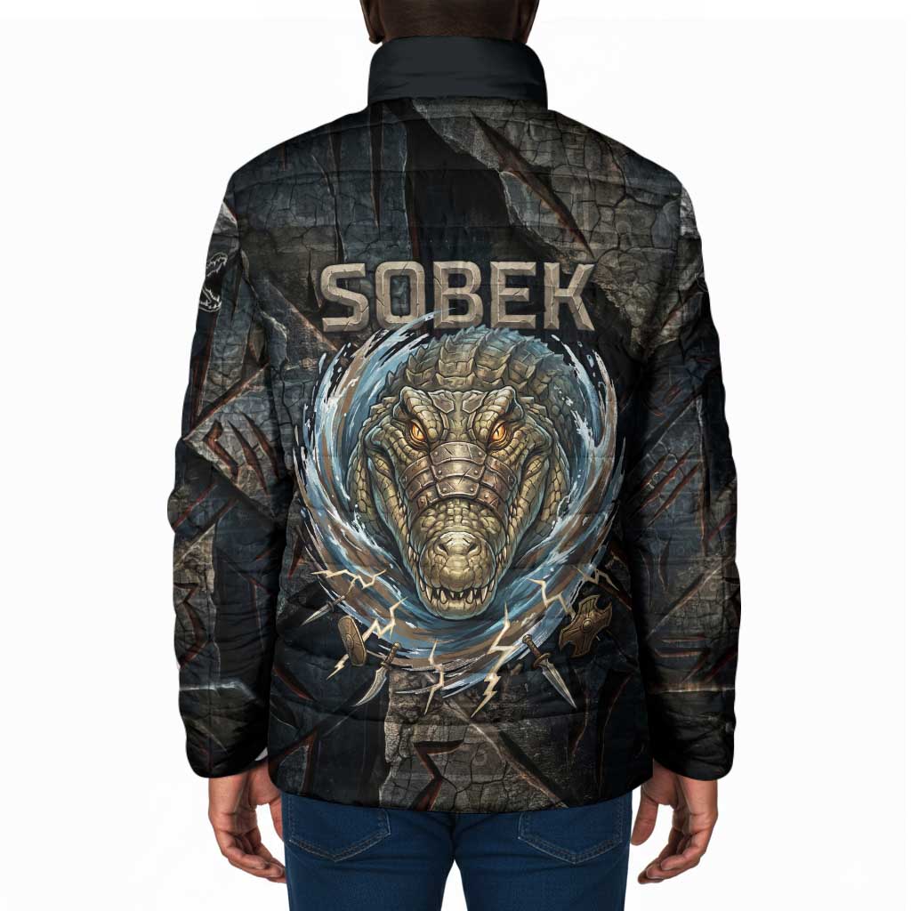 Sobek Egypt Padded Jacket with Crocodile Head Water Symbolism Ancient Guardian