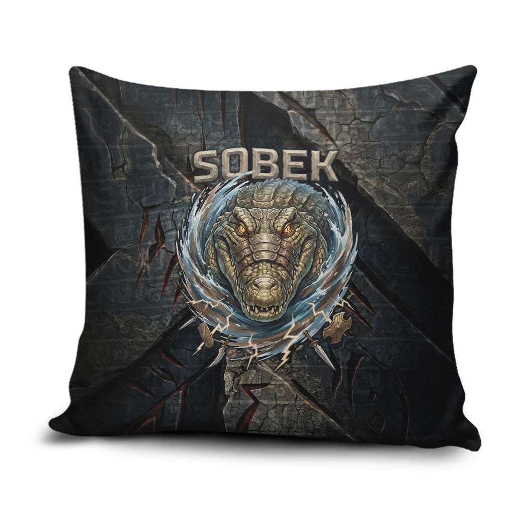 Sobek Egypt Pillow Cover with Crocodile Head Water Symbolism Ancient Guardian