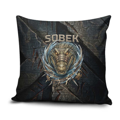 Sobek Egypt Pillow Cover with Crocodile Head Water Symbolism Ancient Guardian