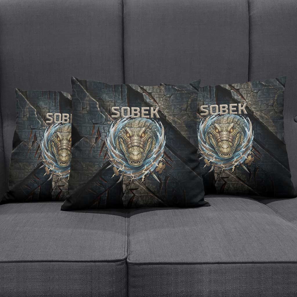 Sobek Egypt Pillow Cover with Crocodile Head Water Symbolism Ancient Guardian