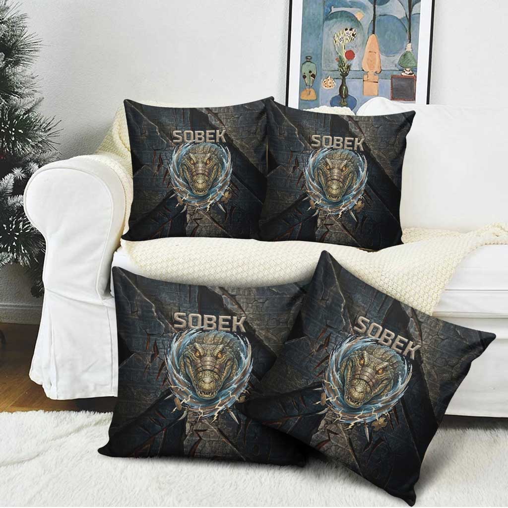 Sobek Egypt Pillow Cover with Crocodile Head Water Symbolism Ancient Guardian