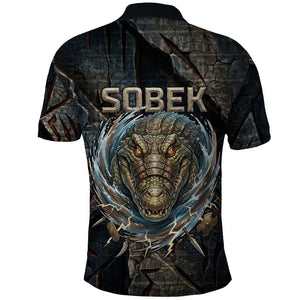 Sobek Egypt Polo Shirt with Crocodile Head Water Symbolism Ancient Guardian