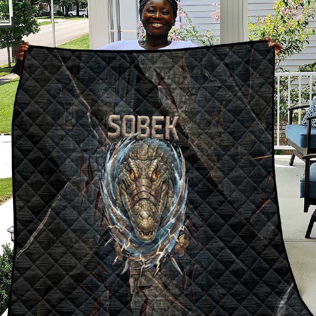 Sobek Egypt Quilt with Crocodile Head Water Symbolism Ancient Guardian