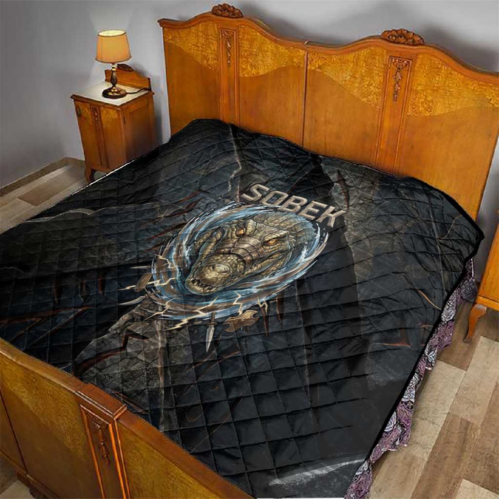 Sobek Egypt Quilt with Crocodile Head Water Symbolism Ancient Guardian