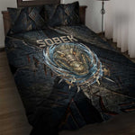 Sobek Egypt Quilt Bed Set with Crocodile Head Water Symbolism Ancient Guardian