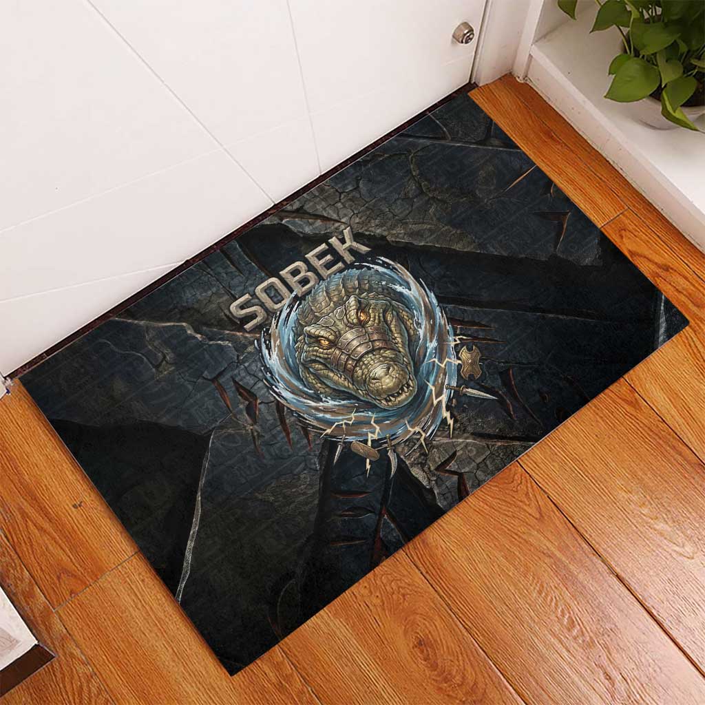 Sobek Egypt Rubber Doormat with Crocodile Head Water Symbolism Ancient Guardian