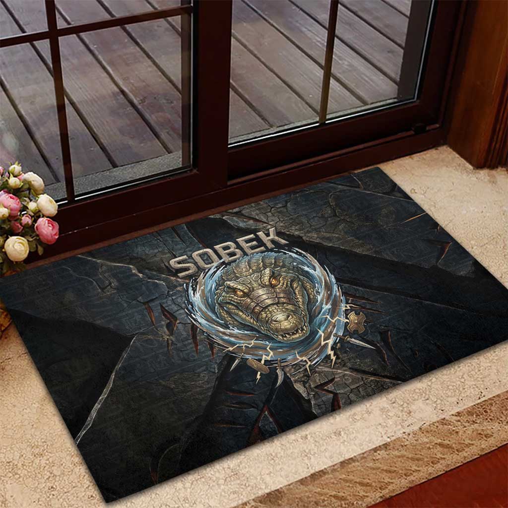 Sobek Egypt Rubber Doormat with Crocodile Head Water Symbolism Ancient Guardian