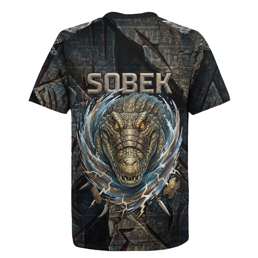 Sobek Egypt Rugby Jersey with Crocodile Head Water Symbolism Ancient Guardian