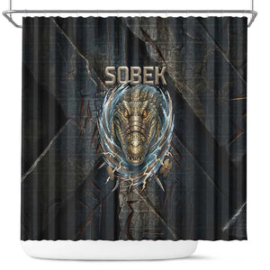 Sobek Egypt Shower Curtain with Crocodile Head Water Symbolism Ancient Guardian