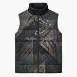 Sobek Egypt Sleeveless Puffer Jacket with Crocodile Head Water Symbolism Ancient Guardian