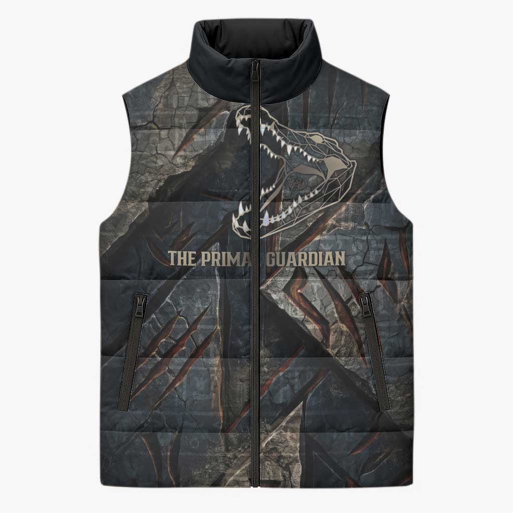 Sobek Egypt Sleeveless Puffer Jacket with Crocodile Head Water Symbolism Ancient Guardian