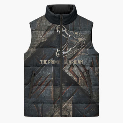 Sobek Egypt Sleeveless Puffer Jacket with Crocodile Head Water Symbolism Ancient Guardian