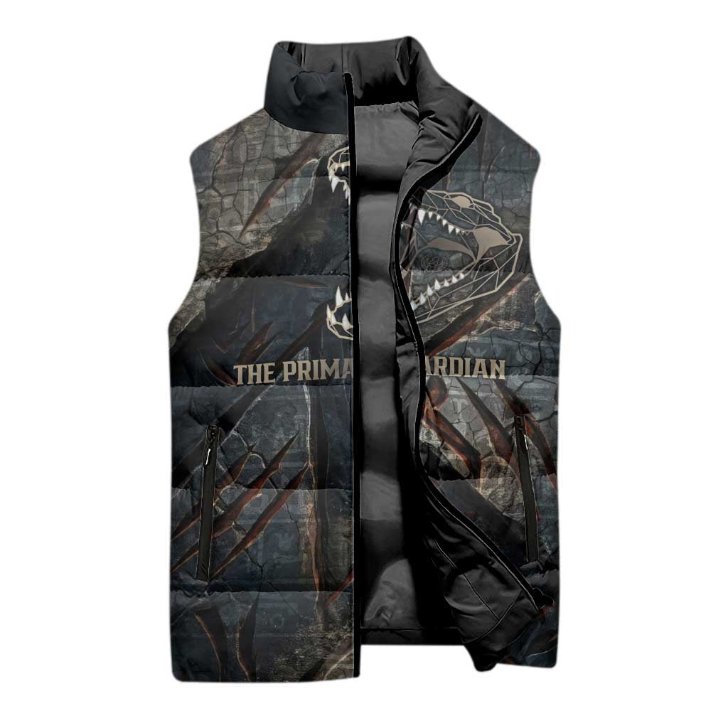 Sobek Egypt Sleeveless Puffer Jacket with Crocodile Head Water Symbolism Ancient Guardian