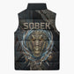 Sobek Egypt Sleeveless Puffer Jacket with Crocodile Head Water Symbolism Ancient Guardian
