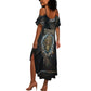 Sobek Egypt Summer Maxi Dress with Crocodile Head Water Symbolism Ancient Guardian