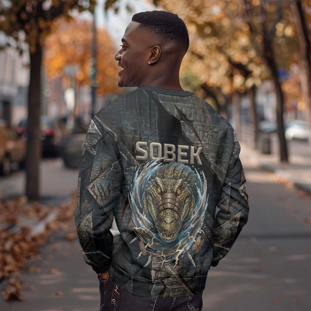 Sobek Egypt Sweatshirt with Crocodile Head Water Symbolism Ancient Guardian