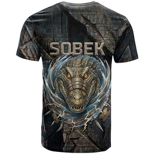 Sobek Egypt T shirt with Crocodile Head Water Symbolism Ancient Guardian
