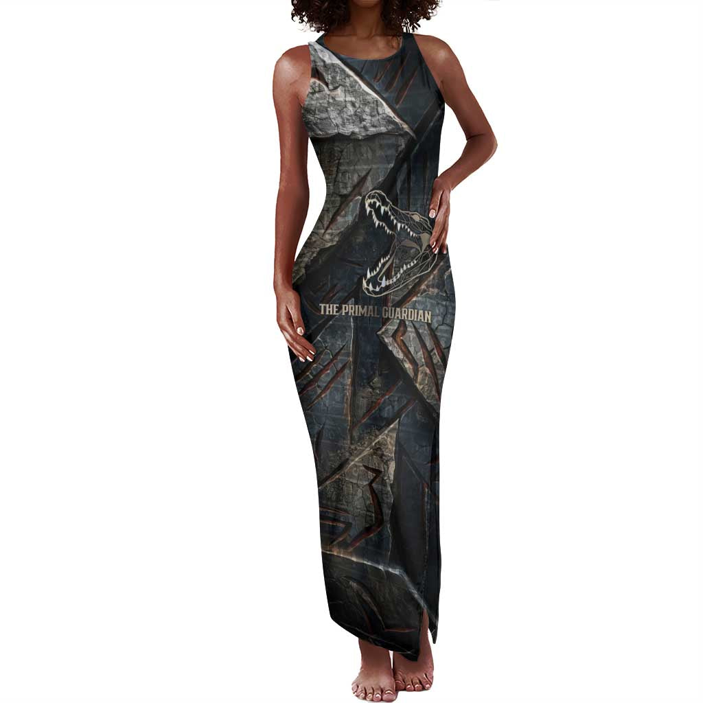 Sobek Egypt Tank Maxi Dress with Crocodile Head Water Symbolism Ancient Guardian