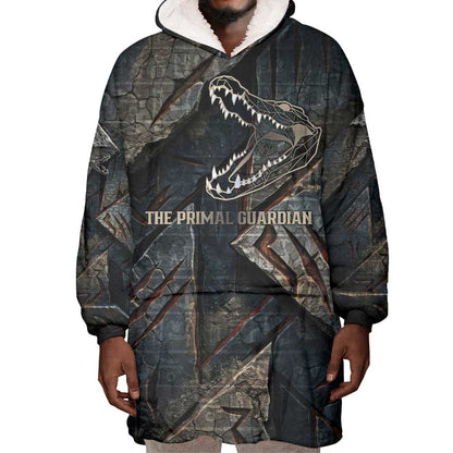 Sobek Egypt Wearable Blanket Hoodie with Crocodile Head Water Symbolism Ancient Guardian