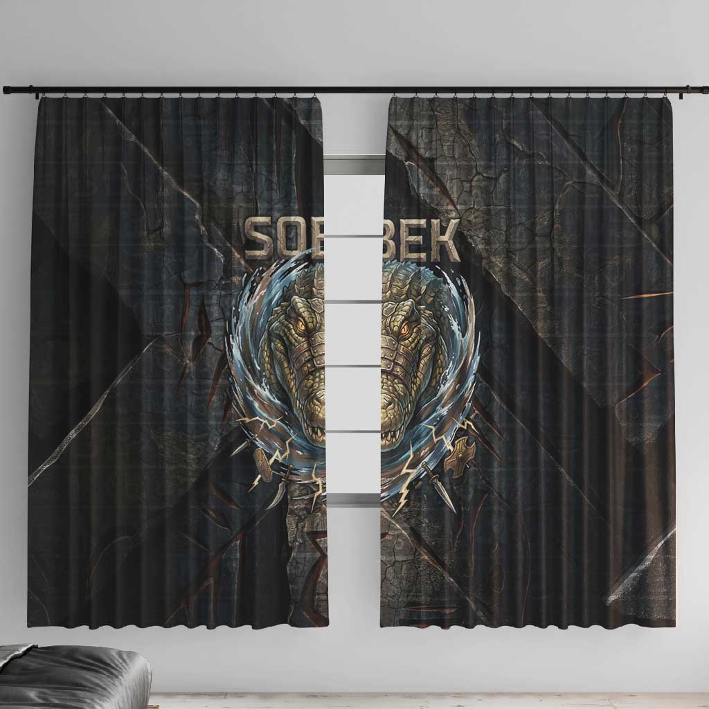 Sobek Egypt Window Curtain with Crocodile Head Water Symbolism Ancient Guardian
