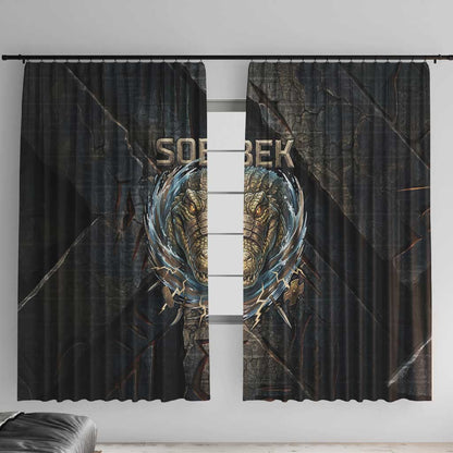 Sobek Egypt Window Curtain with Crocodile Head Water Symbolism Ancient Guardian