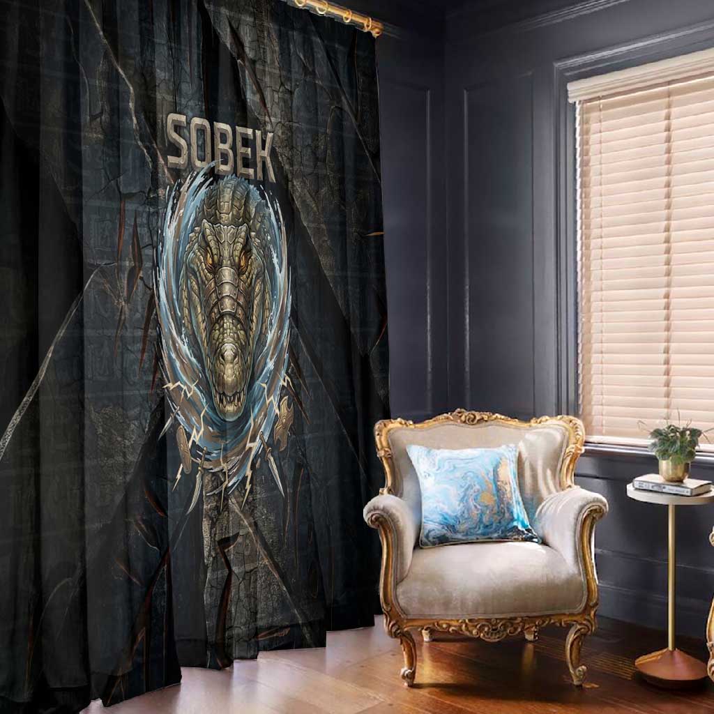 Sobek Egypt Window Curtain with Crocodile Head Water Symbolism Ancient Guardian