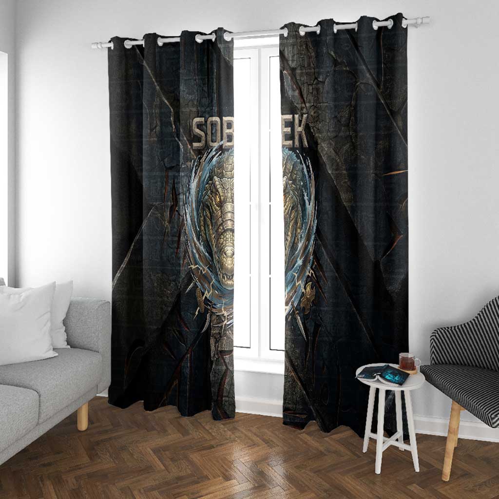 Sobek Egypt Window Curtain with Crocodile Head Water Symbolism Ancient Guardian
