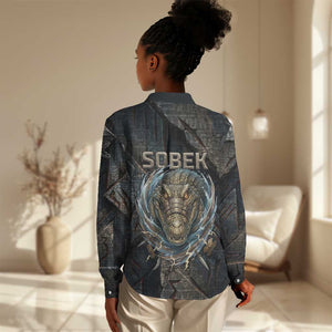 Sobek Egypt Women Casual Shirt with Crocodile Head Water Symbolism Ancient Guardian