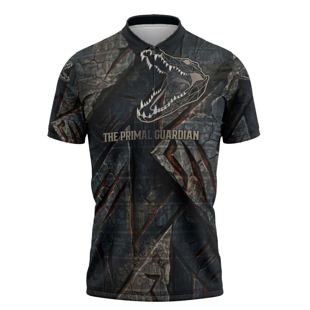 Sobek Egypt Zipper Polo Shirt with Crocodile Head Water Symbolism Ancient Guardian