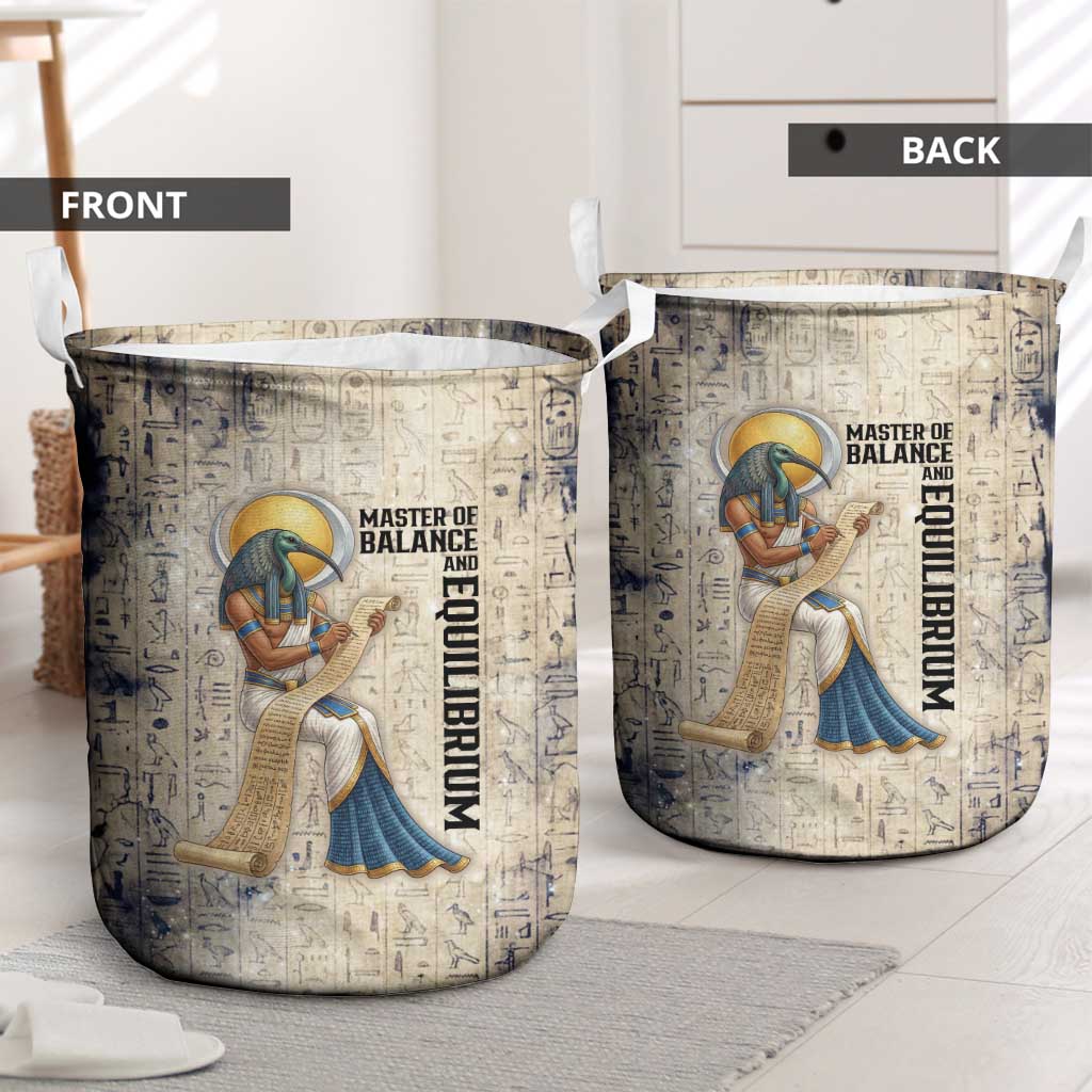 Thoth Laundry Basket Ibis Head and Ancient Scroll Egyptian Wisdom