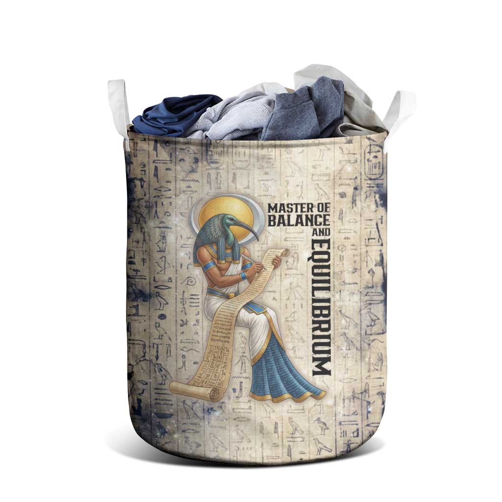 Thoth Laundry Basket Ibis Head and Ancient Scroll Egyptian Wisdom