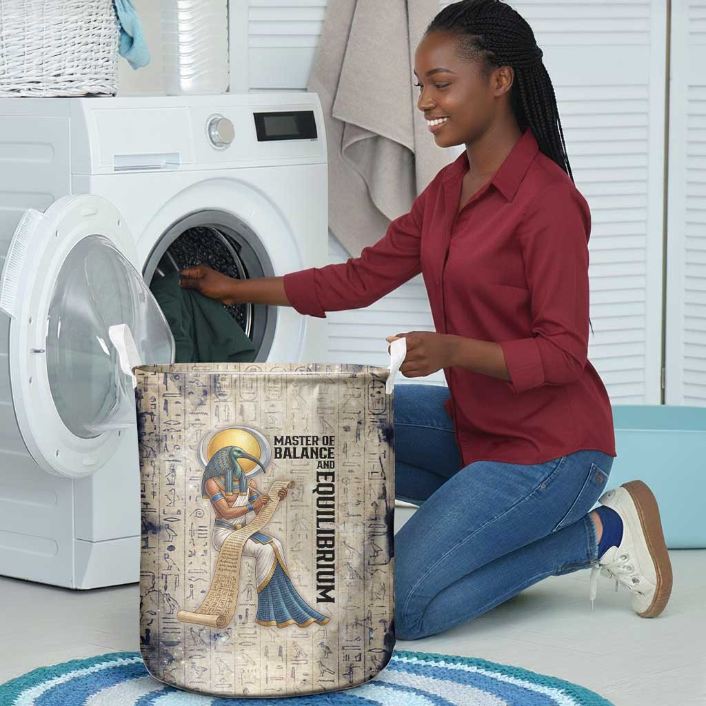 Thoth Laundry Basket Ibis Head and Ancient Scroll Egyptian Wisdom