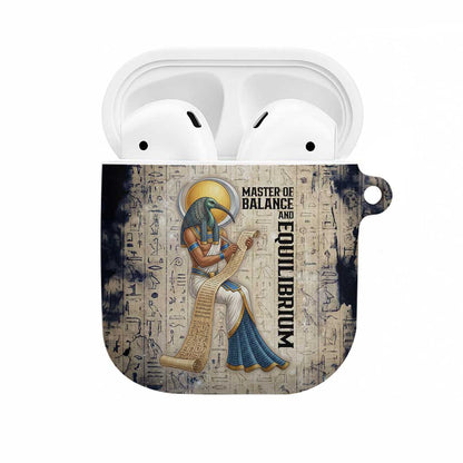 Thoth AirPods Case Ibis Head and Ancient Scroll Egyptian Wisdom