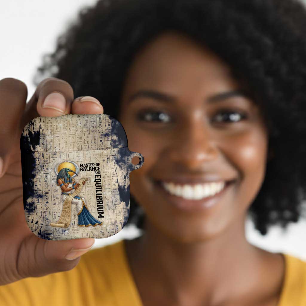 Thoth AirPods Case Ibis Head and Ancient Scroll Egyptian Wisdom