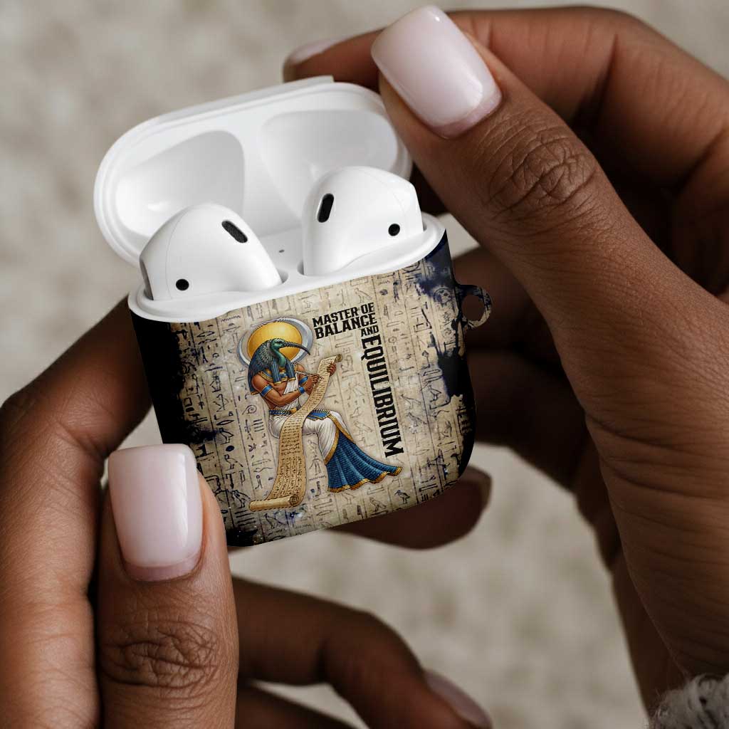 Thoth AirPods Case Ibis Head and Ancient Scroll Egyptian Wisdom