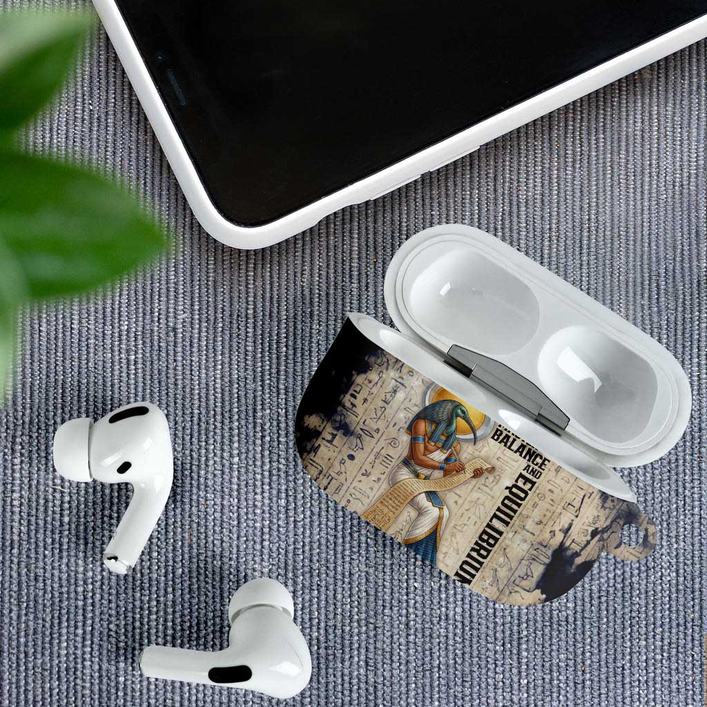 Thoth AirPods Case Ibis Head and Ancient Scroll Egyptian Wisdom