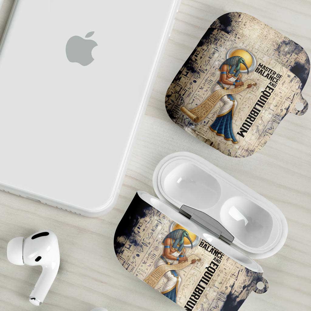 Thoth AirPods Case Ibis Head and Ancient Scroll Egyptian Wisdom