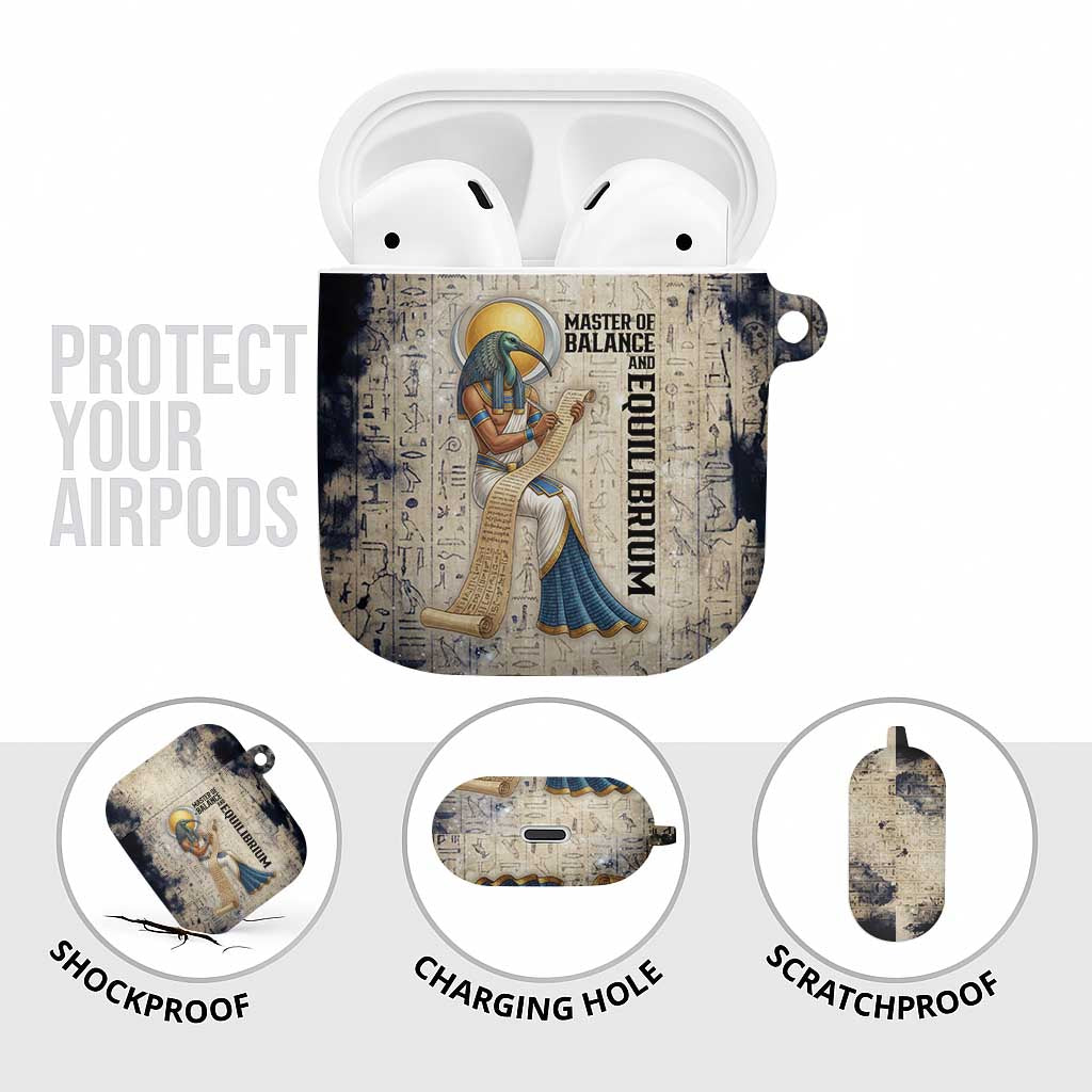 Thoth AirPods Case Ibis Head and Ancient Scroll Egyptian Wisdom