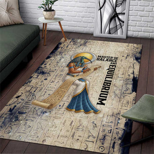 Thoth Area Rug Ibis Head and Ancient Scroll Egyptian Wisdom