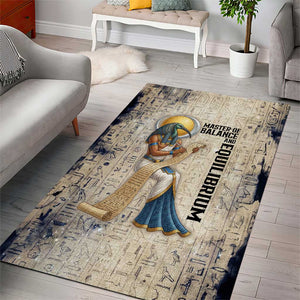 Thoth Area Rug Ibis Head and Ancient Scroll Egyptian Wisdom
