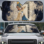Thoth Auto Sun Shade Ibis Head and Ancient Scroll Egyptian Wisdom