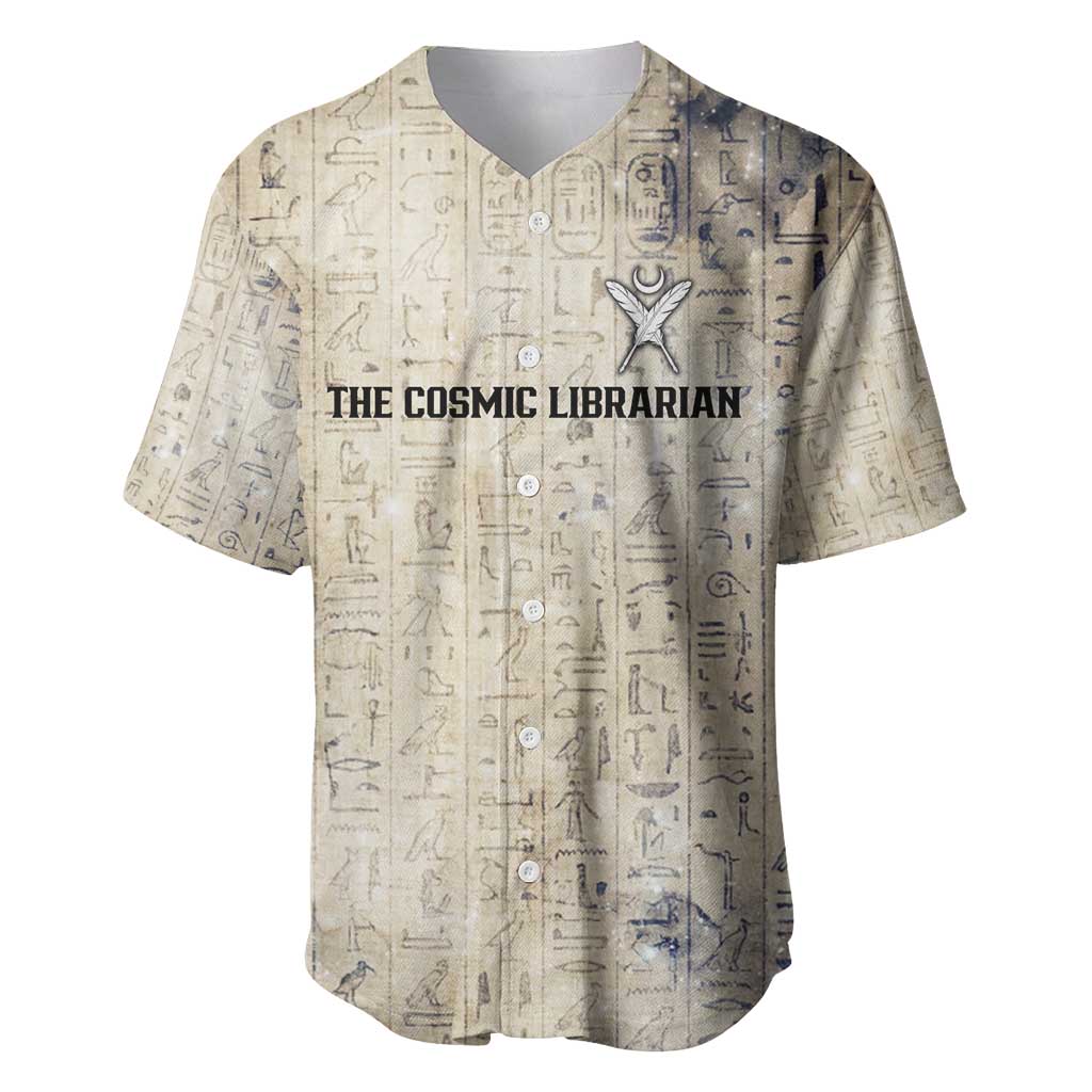 Thoth Baseball Jersey Ibis Head and Ancient Scroll Egyptian Wisdom