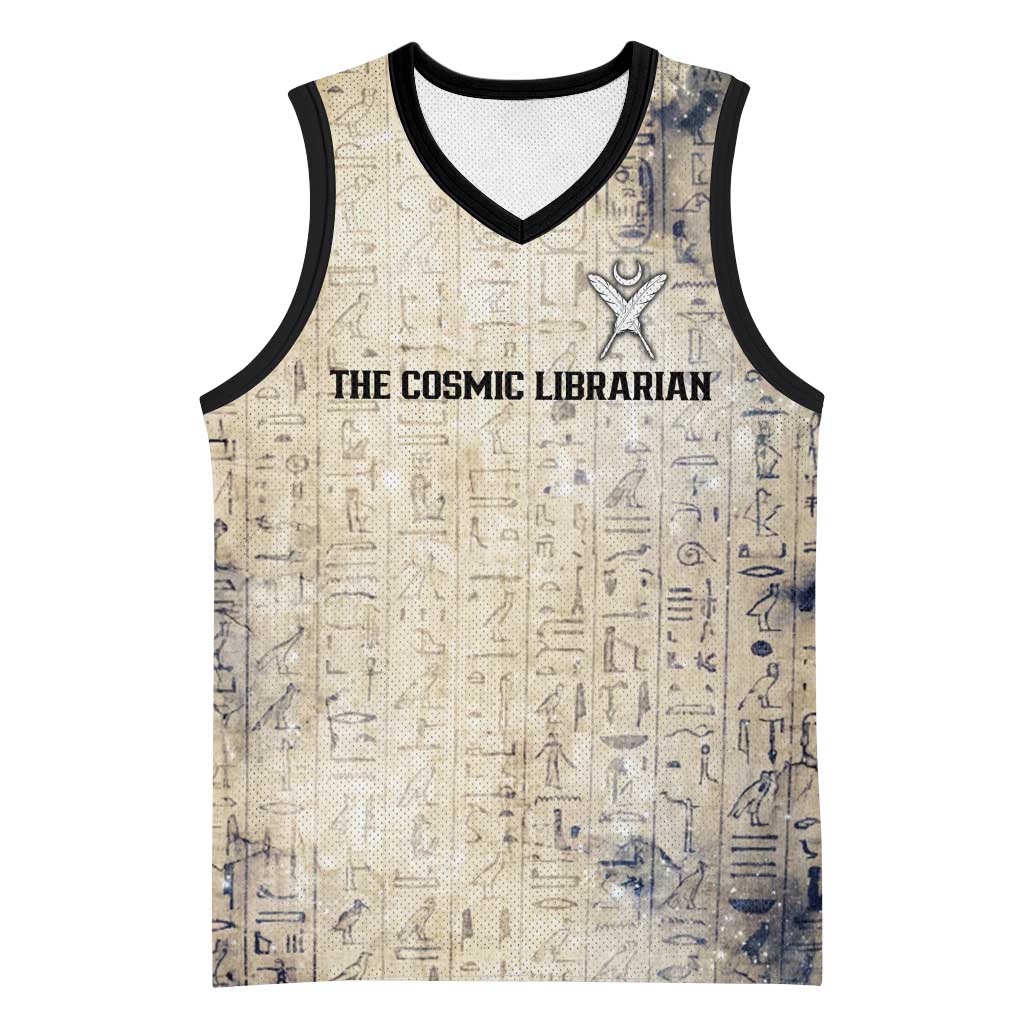 Thoth Basketball Jersey Ibis Head and Ancient Scroll Egyptian Wisdom