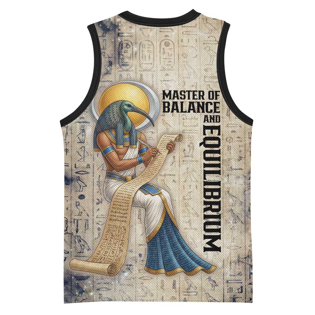 Thoth Basketball Jersey Ibis Head and Ancient Scroll Egyptian Wisdom