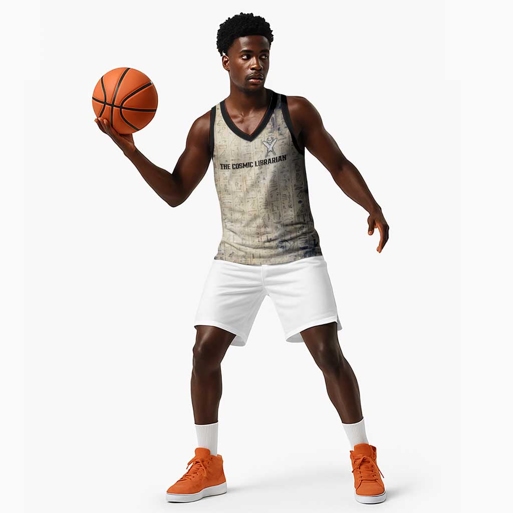 Thoth Basketball Jersey Ibis Head and Ancient Scroll Egyptian Wisdom