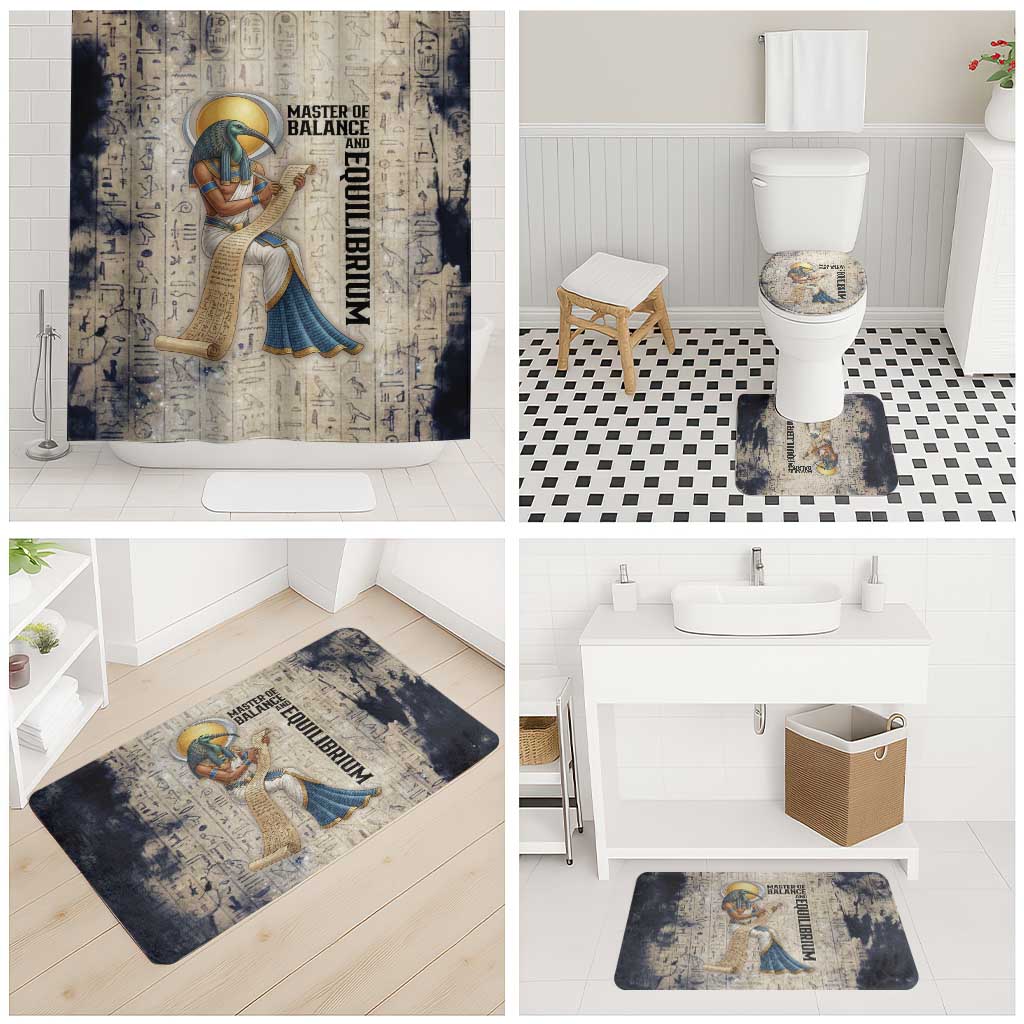 Thoth Bathroom Set Ibis Head and Ancient Scroll Egyptian Wisdom