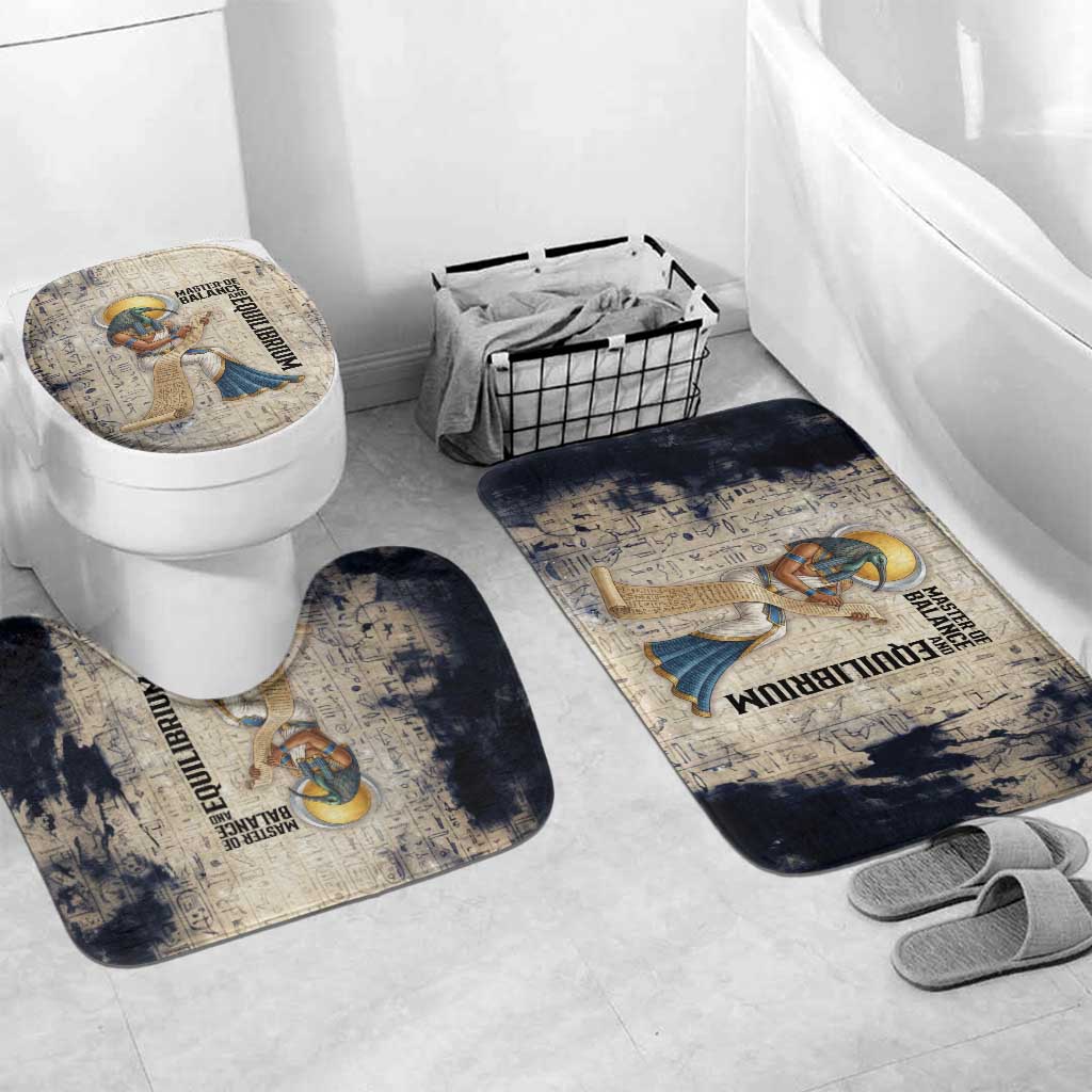 Thoth Bathroom Set Ibis Head and Ancient Scroll Egyptian Wisdom