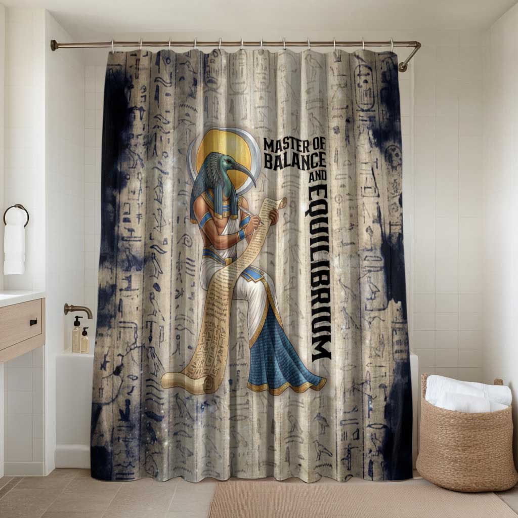 Thoth Bathroom Set Ibis Head and Ancient Scroll Egyptian Wisdom